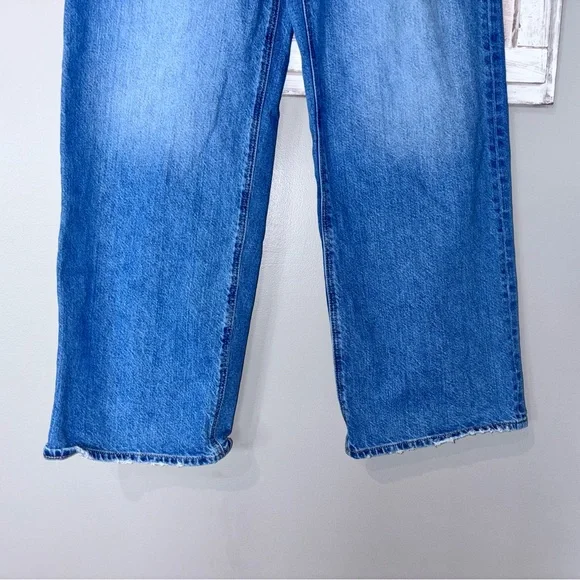 American Eagle Strigid Curvy Super High-Rise Baggy Straight Jeans Stretch Sz. 8 - Picture 3 of 7
